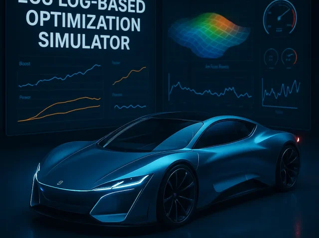 ECU log optimization interface showing boost and AFR graphs for safe tuning